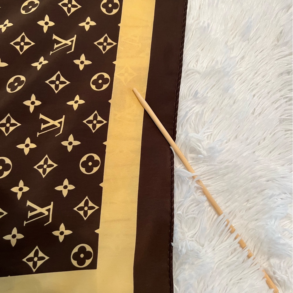 Authentic Vintage Louis Vuitton Large Monogram Silk Scarf - Picture 13 of 15